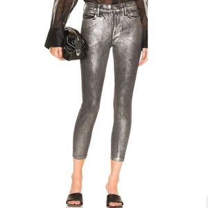 NEW FRAME METALLIC COATED HIGH-WAISTED SKINNY JEANS
